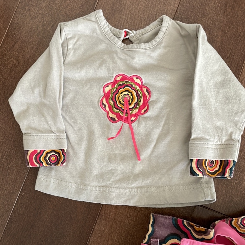 ChenOne Baby Girl’s Floral Tee with Skirt Matching Set - Picture 2 of 14